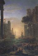 Claude Lorrain Port of Ostia with the Embarkation of St Paula (mk17) oil painting on canvas